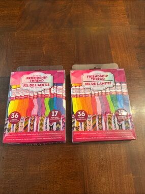 Rainbow Friendship Thread 36 Skeins New Craft Set of 2